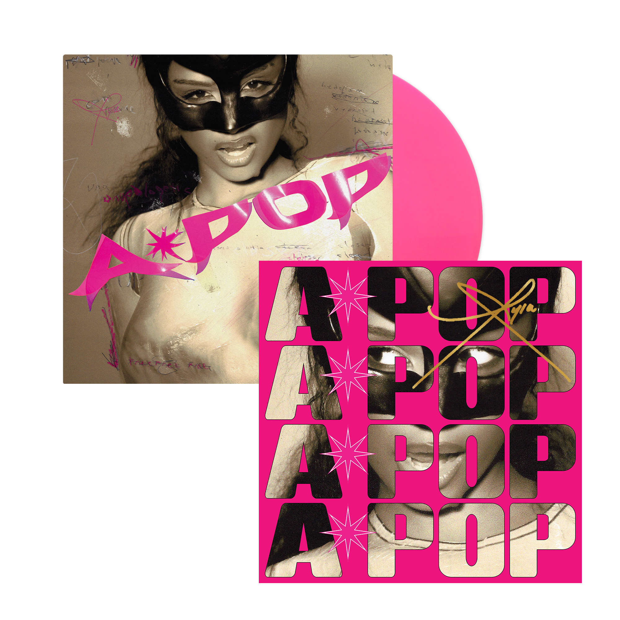 Signed A*POP NEON PINK Alt Cover Vinyl
